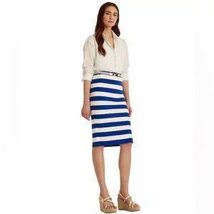 LAUREN RALPH LAUREN Women Striped Combed Cotton-Blend Skirt